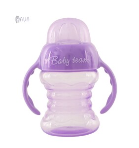 Поїльники, пляшечки, чашки: Поїльник-непроливайка зі спаутом і ручками, Baby team (фіолетовий)