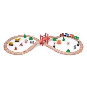 Ігри та іграшки: Дерев'яна залізниця Viga Toys 39 ел.