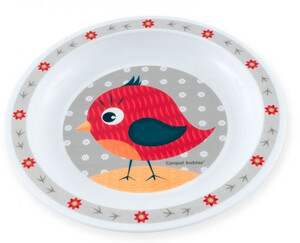 Детская посуда и приборы: Тарелка пластиковая мелкая Smile с птичкой, Canpol babies
