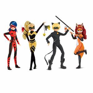 Фігурки: Набір ляльок «Леді Баг, Супер-Кіт, Рена Руж і Квін Бі» мультсеріалу «Леді Баг і Супер-Кіт»