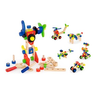 Ігри та іграшки: Дерев'яний конструктор Viga Toys 68 ел.