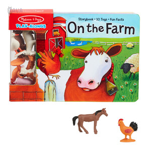 Тварини: Ігровий набір: фігурки сільськогосподарських тварин і книга, Melissa & Doug