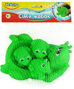 Іграшки для ванни: Набір іграшок для купання Сім'я жаб (укр. Упаковка), BeBeLino