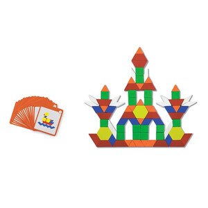 Ігри та іграшки: Геометрична мозаїка Viga Toys на магнітах із картками, 102 ел.