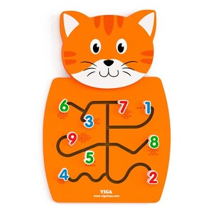 Ігри та іграшки: Бізіборд Viga Toys Котик із цифрами