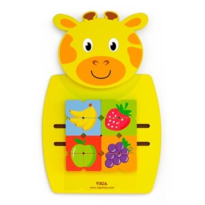 Розвивальні іграшки: Бізіборд Viga Toys Жираф із фруктами