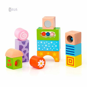 Дерев'яні кубики «Брязкальця», Viga Toys