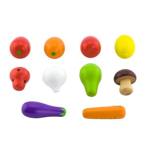 Игры и игрушки: Игрушечные продукты Viga Toys Деревянные овощи и фрукты