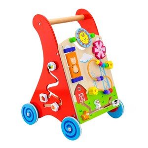 Ігри та іграшки: Дитячі ходунки-каталка Viga Toys з бізібордом