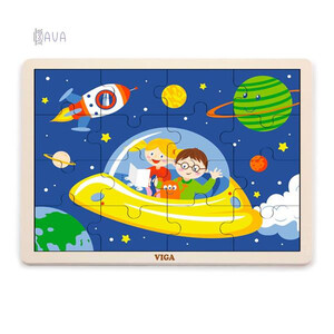 Игры и игрушки: Деревянный пазл «В космосе», 16 эл., Viga Toys