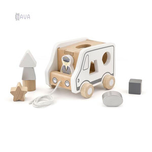 Кубики, пірамідки і сортери: Дерев'яна каталка-сортер «Вантажівка», Viga Toys