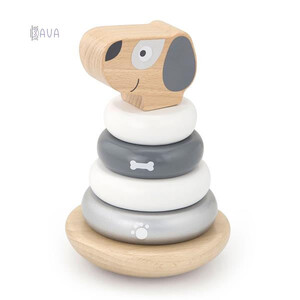 Розвивальні іграшки: Дерев'яна пірамідка «Собачка-неваляшка», Viga Toys