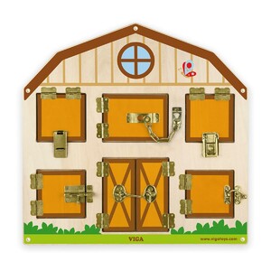 Бизиборды и бизикубы: Бізіборд «Будиночок на фермі» 51627, Viga Toys