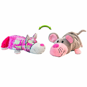 Мягкие игрушки: Мягкая игрушка с пайетками Кот-Мышь 2 в 1, 30 см, ZooPrяtki