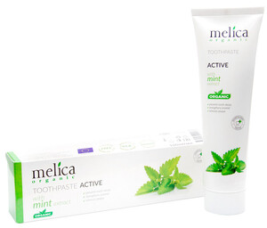 Зубная паста с экстрактом мяты Active, 100 мл, Melica Organic