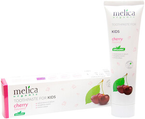 Детская зубная паста для молочных зубов, вишневый аромат, 100 мл, Melica Organic