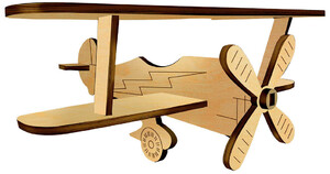 Деревянные конструкторы: Деревянный самолет 3D Биплан 2, Зірка