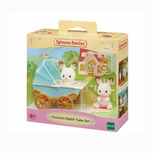 Фигурки: Игровой набор Шоколадные Кролики-двойняшки с коляской 5432, Sylvanian Families