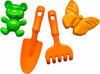 Песочный набор, 2 пасочки, грабли, лопатка (оранжевые), Numo toys