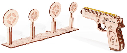 Тривимірні: Пистолет, механический 3D-пазл, Wood Trick