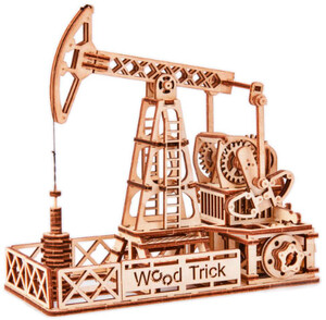 Пазлы и головоломки: Нефтевышка, механический 3D-пазл на 120 деталей, Wood Trick