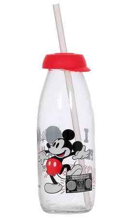 Поильники: Стеклянная бутылочка Mickey Mouse, 250 мл, Herevin (Solmazer)