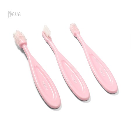 Зубные пасты, щетки и аксессуары: Набор зубных щеточек розовый, 3 шт., BabyOno