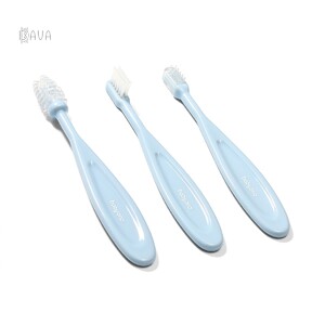 Зубные пасты, щетки и аксессуары: Набор зубных щеточек голубой, 3 шт., BabyOno