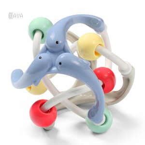 Развивающие игрушки: Развивающая игрушка-погремушка «Дельфины» голубые, BabyOno