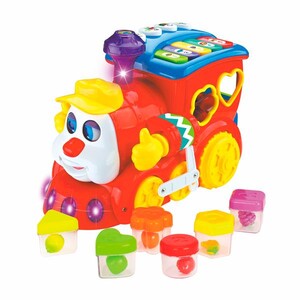 Залізничний транспорт: Музична іграшка Hola Toys Паровозик-сортер