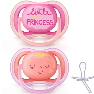 Пустушки та соски: Пустушки для дівчаток Ultra Air, 2 шт., 6-18 міс., Litle Princess, Avent