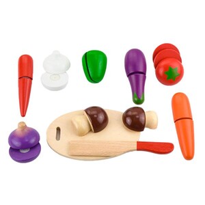 Іграшковий посуд та їжа: Іграшкові продукти Viga Toys Нарізані овочі з дерева