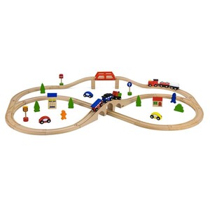 Игры и игрушки: Деревянная железная дорога Viga Toys 49 эл.