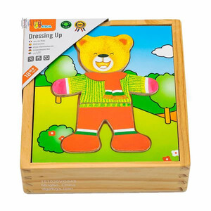 Рамки з вкладишами: Дерев'яний ігровий набір «Гардероб ведмедика», Viga Toys