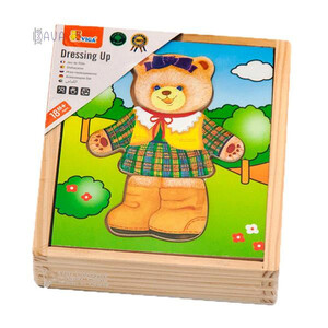 Пазлы и головоломки: Деревянный игровой набор «Гардероб медведицы», Viga Toys