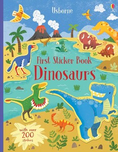 Книги для детей: First Sticker Book Dinosaurs [Usborne]