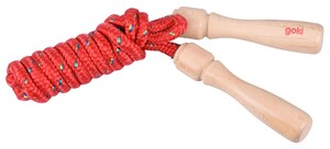 Скакалки і обручі: Скакалка з дерев'яними ручками, червона, Goki