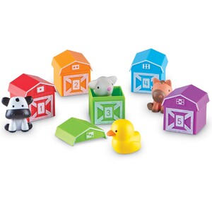Кубики, пірамідки і сортери: Розвивальний ігровий набір "Хто сховався в будиночку на фермі?" Learning Resources