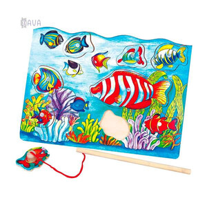 Деревянная рамка-вкладыш «Магнитная рыбалка», Viga Toys