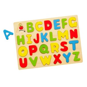 Ігри та іграшки: Дерев'яний пазл з вкладишами Viga Toys Англійський алфавіт, великі літери