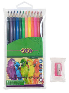 Товары для рисования: Карандаши цветные Smooth, 12 цветов + точилка, ZiBi