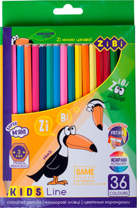 Товары для рисования: Карандаши цветные Kids line, 36 цветов, ZiBi