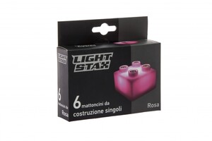 Конструктори: Елемент 2х2 Junior з LED підсвічуванням [Розовий] LIGHT STAX