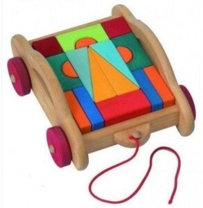 Развивающие игрушки: Конструктор деревянный - Тоскана с тележкой (17 эл.) Nic