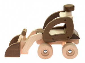 Ігри та іграшки: Машинка дерев'яна Екскаватор (натуральний) Goki