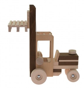 Ігри та іграшки: Машинка дерев'яна Автонавантажувач (натуральний) Goki