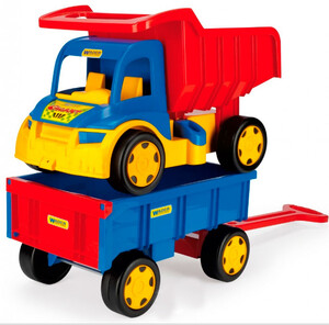 Строительная техника: Большой игрушечный грузовик Гигант с тележкой, 55 см