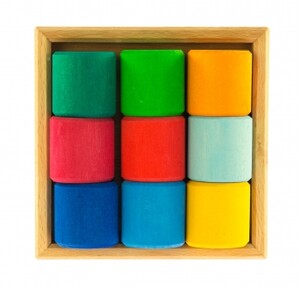 Головоломки и логические игры: Конструктор деревянный - Разноцветный ролик Nic