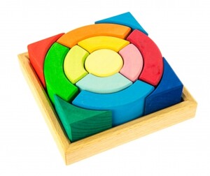 Головоломки и логические игры: Конструктор деревянный Разноцветный круг Nic