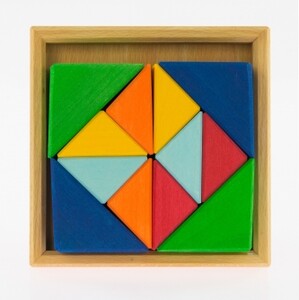 Кубики, сортеры и пирамидки: Конструктор деревянный - Разноцветный треугольник Nic